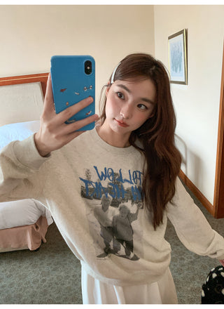 portrait print sweater