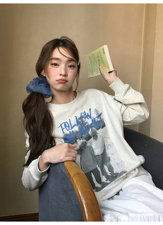 portrait print sweater