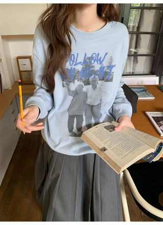 portrait print sweater