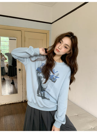 portrait print sweater