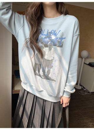 portrait print sweater