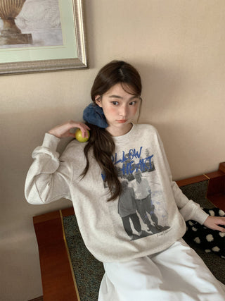 portrait print sweater