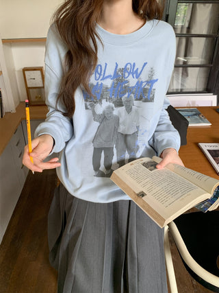 portrait print sweater
