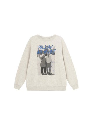 portrait print sweater