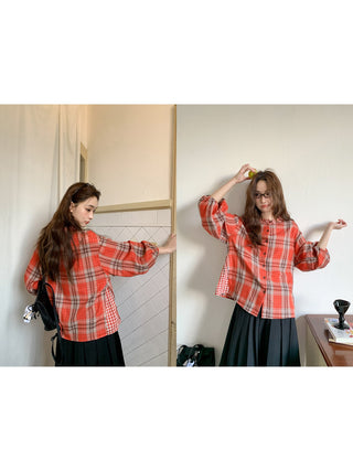 two-tone plaid shirt