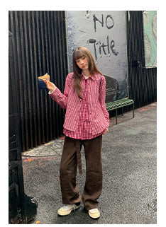 plaid two-piece shirt