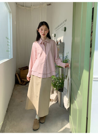 plaid two-piece shirt