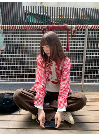 plaid two-piece shirt
