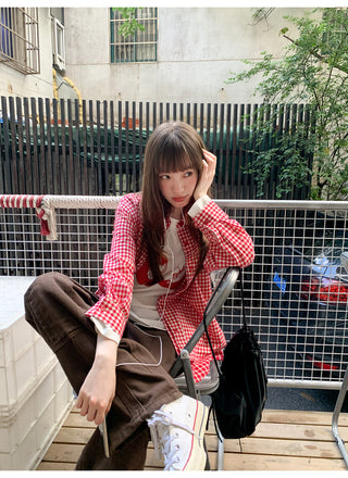 plaid two-piece shirt