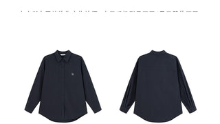 embroidered lapel shirt