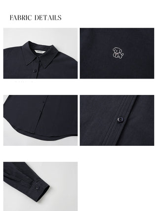 embroidered lapel shirt
