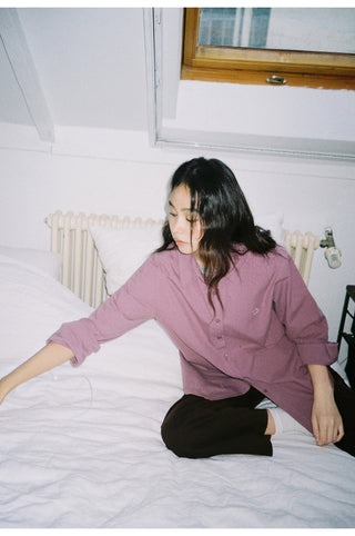 embroidered lapel shirt