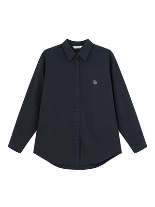 embroidered lapel shirt