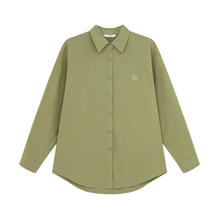 embroidered lapel shirt