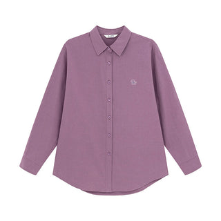 embroidered lapel shirt
