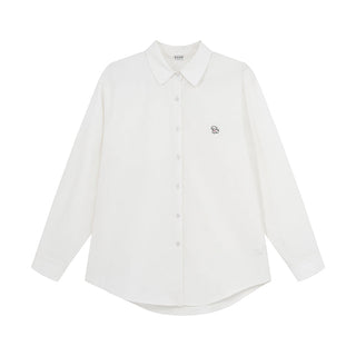 embroidered lapel shirt