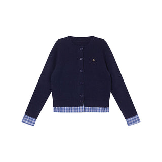 plaid knit cardigan