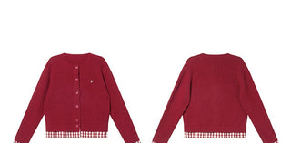 plaid knit cardigan