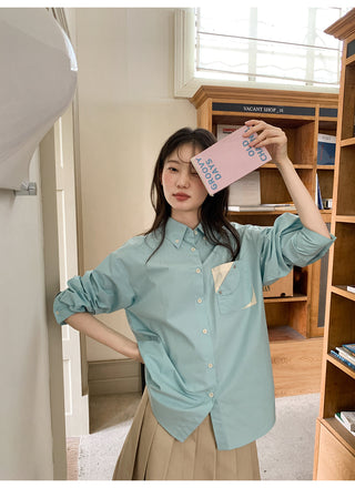 contrast pocket shirt
