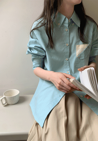 contrast pocket shirt