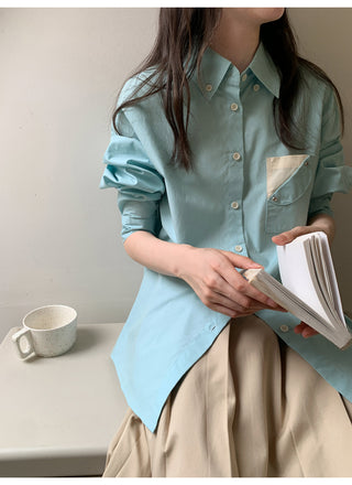 contrast pocket shirt