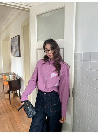 contrast pocket shirt