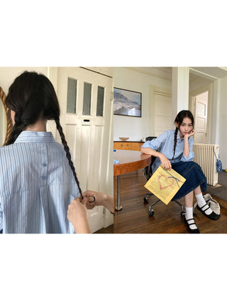letter striped shirt