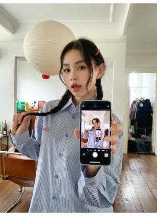 letter striped shirt