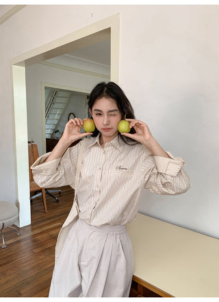 letter striped shirt