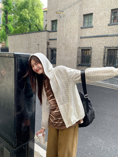 lace hooded jacket