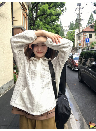 lace hooded jacket