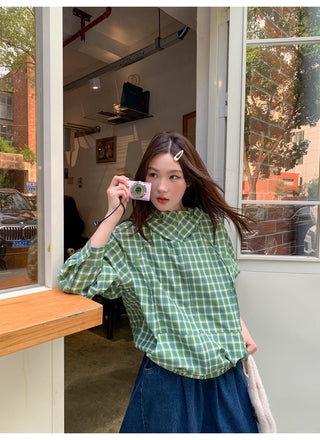 green plaid hoodie