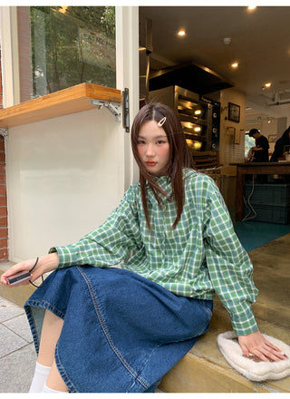 green plaid hoodie