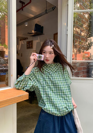 green plaid hoodie