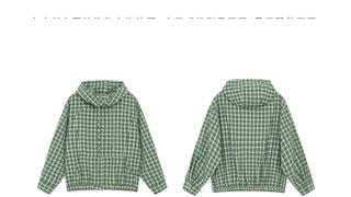 green plaid hoodie