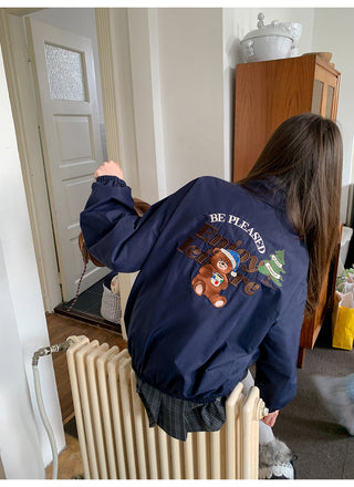 plaid embroidered coat