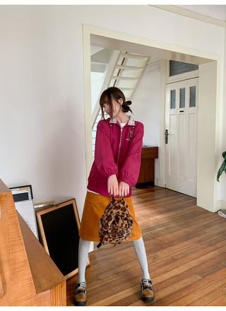 plaid embroidered coat