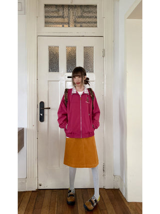 plaid embroidered coat