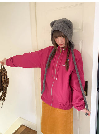 plaid embroidered coat