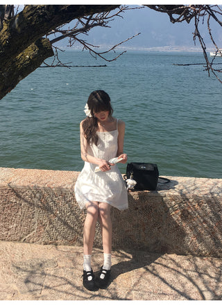 lace sling dress