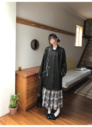 raglan leather coat