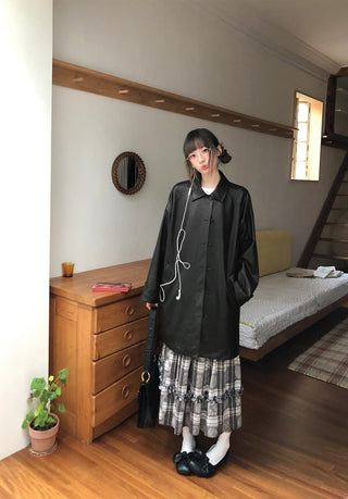 raglan leather coat