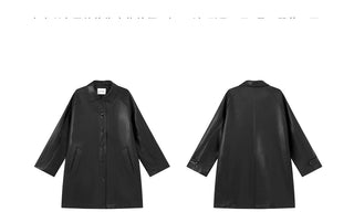 raglan leather coat