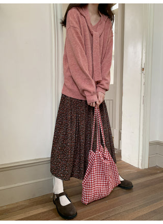 elastic floral skirt