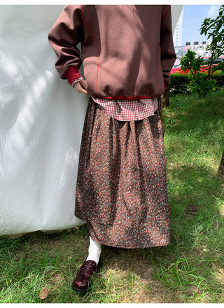 elastic floral skirt
