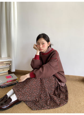 elastic floral skirt