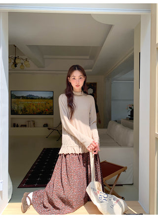 elastic floral skirt