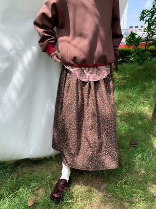 elastic floral skirt