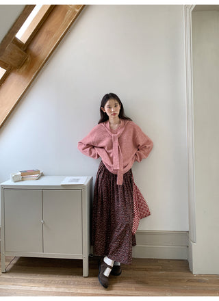 elastic floral skirt