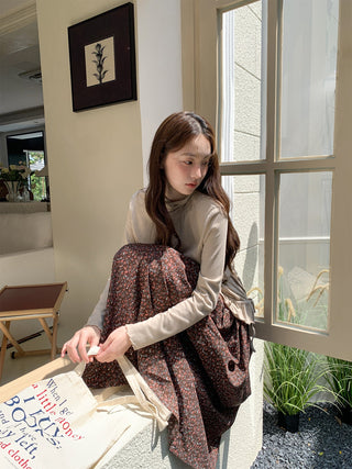 elastic floral skirt